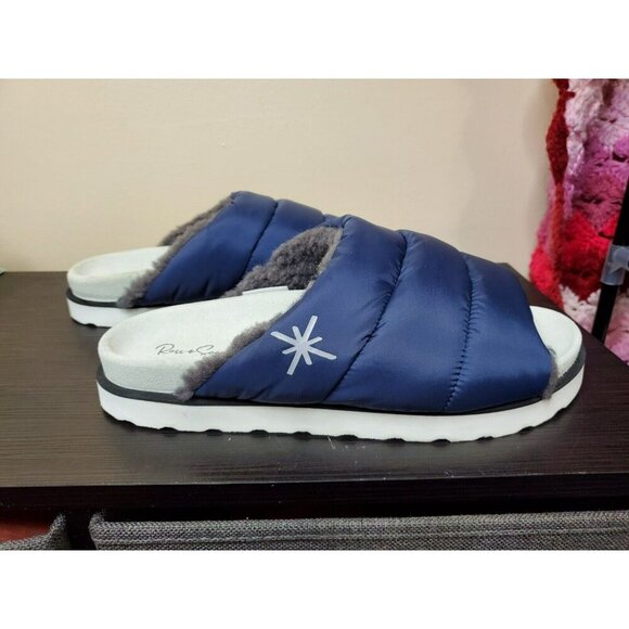 Ross & Snow Las Vegas Men's Navy Wool Lined Puff Slide Size 12 Italy MSRP $325 - Picture 3 of 8